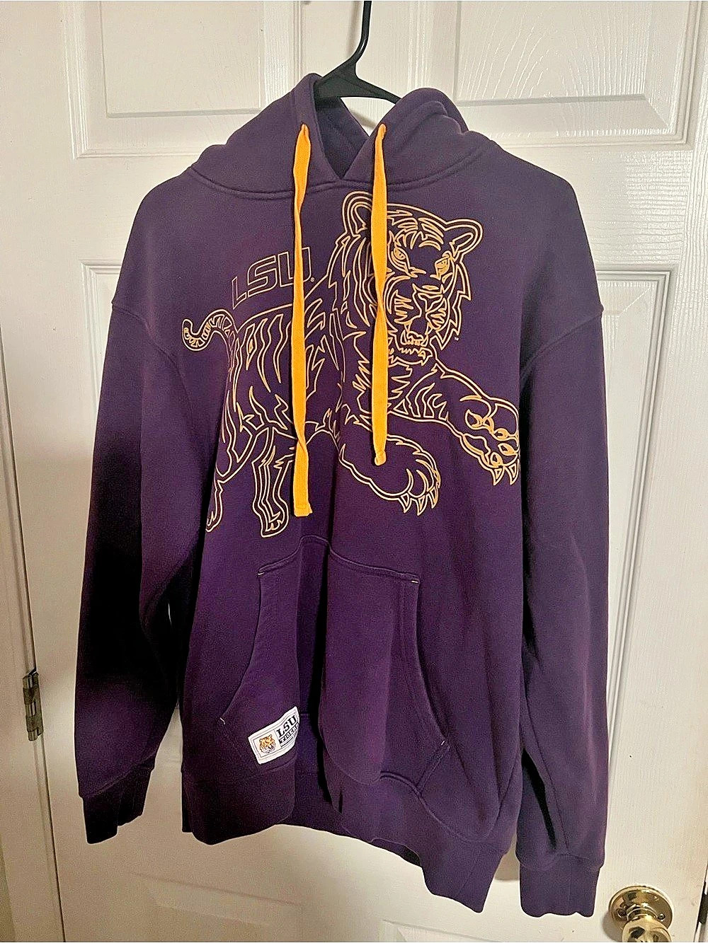 LSU Purple Orange Graphic Hoodie Size Medium
